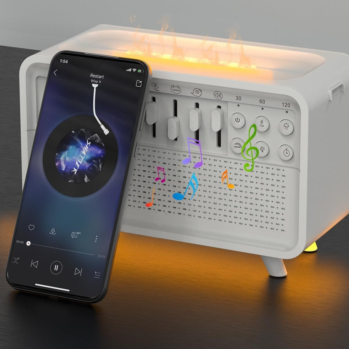 3 In 1 Bluetooth Speaker White Noise Light Humidifier All-in-one